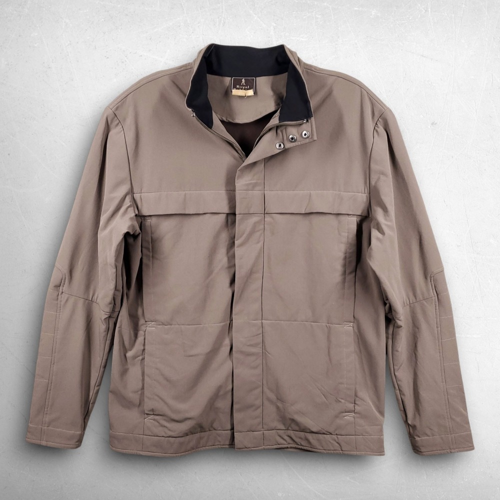 Royal Robbins Fleece Lined Softshell Jacket Men L Brown Gorpcore Outdoor